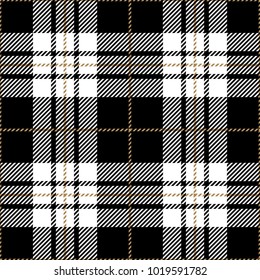 Black and White Tartan Plaid Scottish Pattern