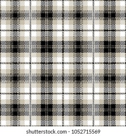 Black And White Tartan Plaid Scottish Pattern