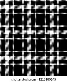 Black and white tartan plaid Scottish seamless pattern.Texture from plaid, tablecloths, clothes, shirts, dresses, paper, bedding, blankets and other textile products. 