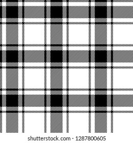Black and white tartan plaid Scottish seamless pattern.Texture from plaid, tablecloths, clothes, shirts, dresses, paper, bedding, blankets and other textile products. 