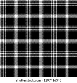 Black and white tartan plaid Scottish seamless pattern.Texture from plaid, tablecloths, clothes, shirts, dresses, paper, bedding, blankets and other textile. 