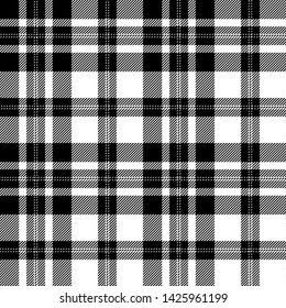 Black and White tartan plaid Scottish seamless pattern.Texture from plaid, tablecloths, clothes, shirts, dresses, paper, bedding, blankets and other textile products.