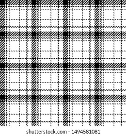 Black and white tartan plaid Scottish seamless pattern.Texture from plaid, tablecloths, clothes, shirts, dresses, paper, bedding, blankets and other textile products.