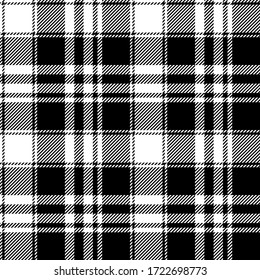 Black and White tartan plaid Scottish seamless pattern.Texture from plaid, tablecloths, clothes, shirts, dresses, paper, bedding, blankets and other textile products.
