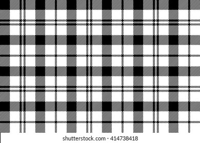 Black White Tartan Plaid Seamless.Vector Illustration.