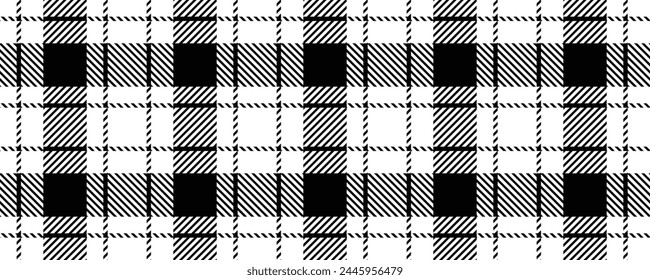 black white tartan seamless pattern