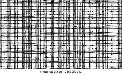 Black and white tartan seamless pattern. Plaid background with blue stripes.	