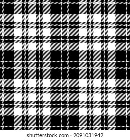 black and white tartan seamless vector pattern