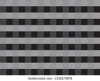 Black and white tartan with square grey and black plaid. Classic seamless checked pattern design for decorating, wrapping paper, wallpaper, fabric, backdrop and etc. Illustration Vector EPS10