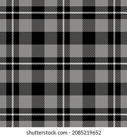 Schwarz-Weiß-Tartan-Textur. Viereckiges Muster der Vintage geplagt.