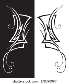Black and white tattoo design - Vector illustration
