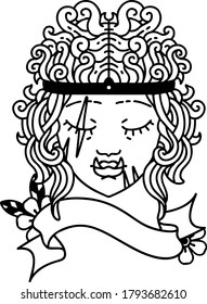 Linealidad de tatuaje negro y blanco Estilo o cara de carácter bárbaro