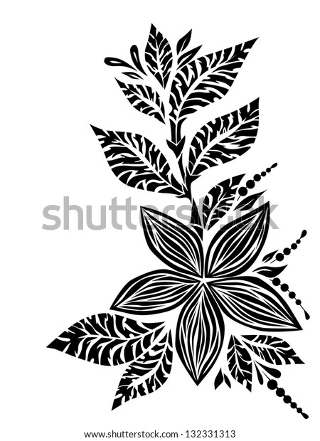 Black White Tattoo Print Stock Vector (Royalty Free) 132331313 ...