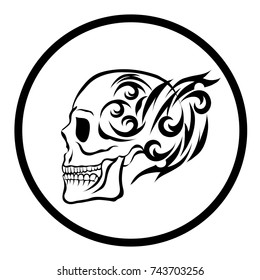 Black and White tattoo Skull.