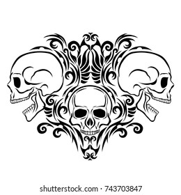 Black and White tattoo Skull.