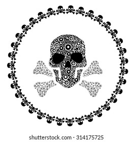 Black and White Tattoo Skull Illustration