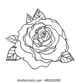 Silhouette Rose Pattern On White Background Stock Vector (Royalty Free ...