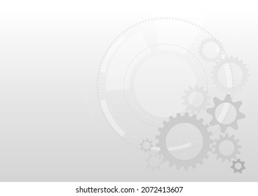 Black and white technology abstract background innovation concept vector with some elements of this image, gear ,research 