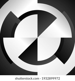 Black and white technology gear diagram abstract background. Vector concept futuristic design