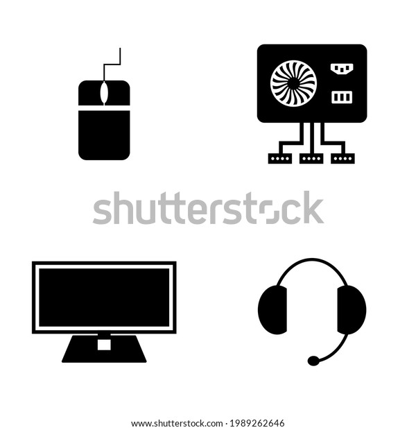 black and white technology
icon set