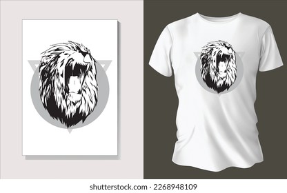 Black and white tee shirt animal face design.