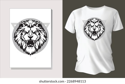 Black and white tee shirt animal face design.