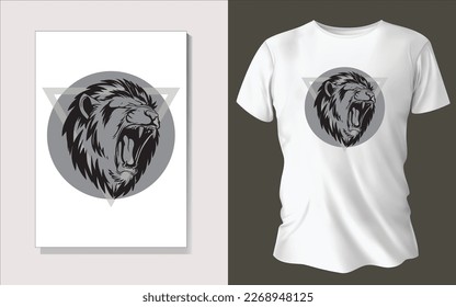 Black and white tee shirt animal face design.