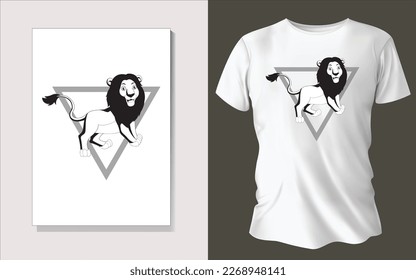 Black and white tee shirt animal face design.