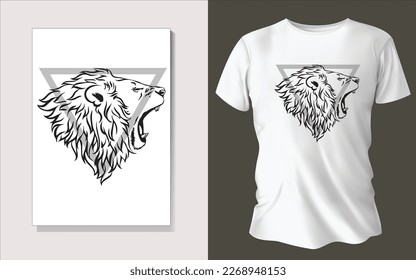 Black and white tee shirt animal face design.