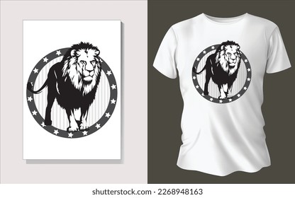 Black and white tee shirt animal face design.