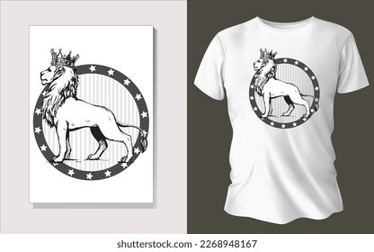 Black and white tee shirt animal face design.