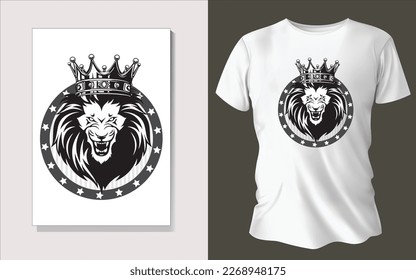 Black and white tee shirt animal face design.