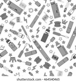 black and white template  e-cigarette . seamless pattern. vector texture. for design.  vape