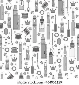 black and white template  e-cigarette . seamless pattern. vector texture. for design.  vape