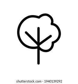 Black and white template tree icon. Vector symbol sign isolated on white background. Trees flat line icons set. Plants, landscape design. Business idea concept.