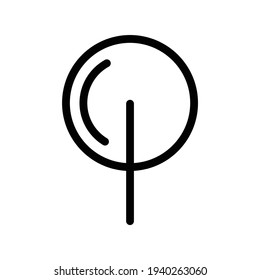 Black and white template tree icon. Vector symbol sign isolated on white background. Trees flat line icons set. Plants, landscape design. Business idea concept.