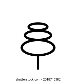 Icono de árbol de plantillas en blanco y negro. Signo de símbolo del vector aislado en fondo blanco. Los iconos de la línea plana de árboles se establecen. Plantas, diseño paisajístico. Concepto de idea de negocio.