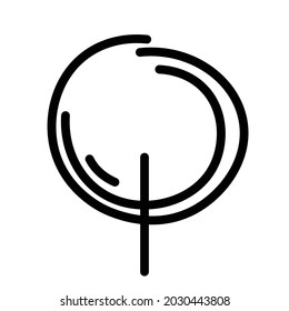 Black and white template tree icon. Vector symbol sign isolated on white background. Trees flat line icons set. Plants, landscape design. Business idea concept.
