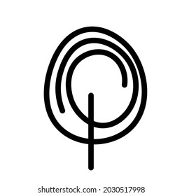 Black and white template tree icon. Vector symbol sign isolated on white background. Trees flat line icons set. Plants, landscape design. Business idea concept.