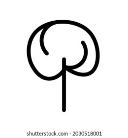 Black and white template tree icon. Vector symbol sign isolated on white background. Trees flat line icons set. Plants, landscape design. Business idea concept.