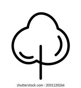 Black and white template tree icon. Vector symbol sign isolated on white background. Trees flat line icons set. Plants, landscape design. Business idea concept.