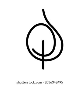Black and white template tree icon. Vector symbol sign isolated on white background. Trees flat line icons set. Plants, landscape design. Business idea concept.