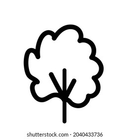 Black and white template tree icon. Vector symbol sign isolated on white background. Trees flat line icons set. Plants, landscape design. Business idea concept.