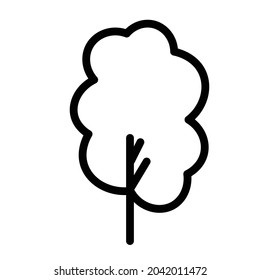 Icono de árbol de plantillas en blanco y negro. Signo de símbolo del vector aislado en fondo blanco. Los iconos de la línea plana de árboles se establecen. Plantas, diseño paisajístico. Concepto de idea de negocio.