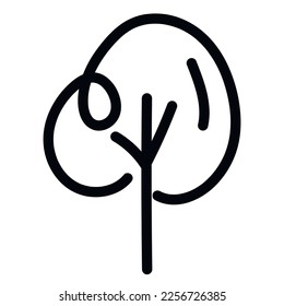 Black and white template tree icon. Vector symbol sign isolated on white background. Trees flat line icons set. Plants, landscape design. Business idea concept.