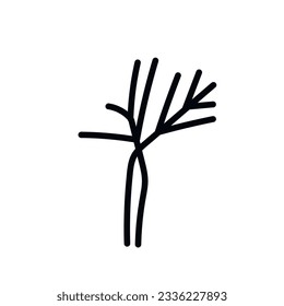 Black and white template tree icon. Vector symbol sign isolated on white background. Trees flat line icons set. Plants, landscape design. Business idea concept.
