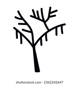 Black and white template tree icon. Vector symbol sign isolated on white background. Trees flat line icons set. Plants, landscape design. Business idea concept.