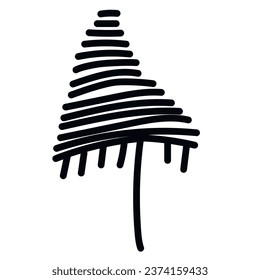 Black and white template tree icon. Vector symbol sign isolated on white background. Trees flat line icons set. Plants, landscape design. Business idea concept.