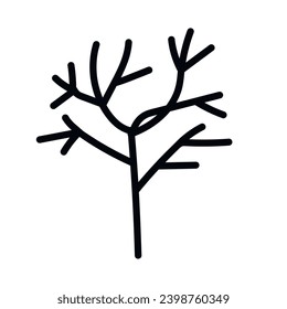 Black and white template tree icon. Vector symbol sign isolated on white background. Trees flat line icons set. Plants, landscape design. Business idea concept.