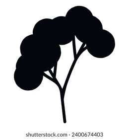 Black and white template tree icon. Vector symbol sign isolated on white background. Trees flat line icons set. Plants, landscape design. Business idea concept.